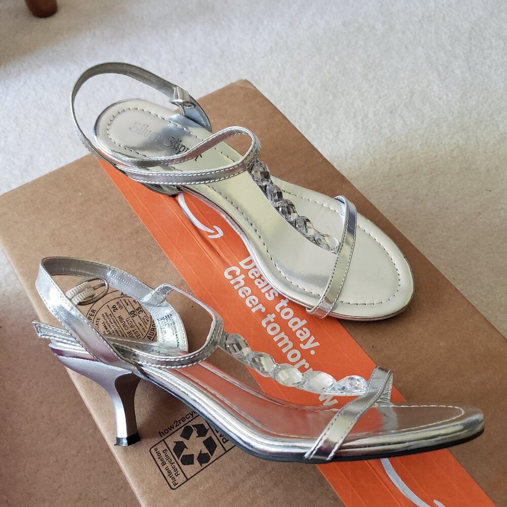 Rhinestone studded heels